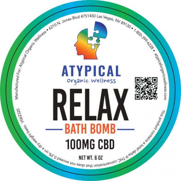 atypical 100mg cbd relax bath bomb